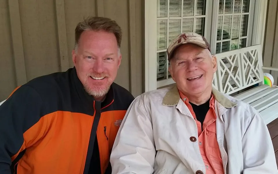 Tony Locke with his father